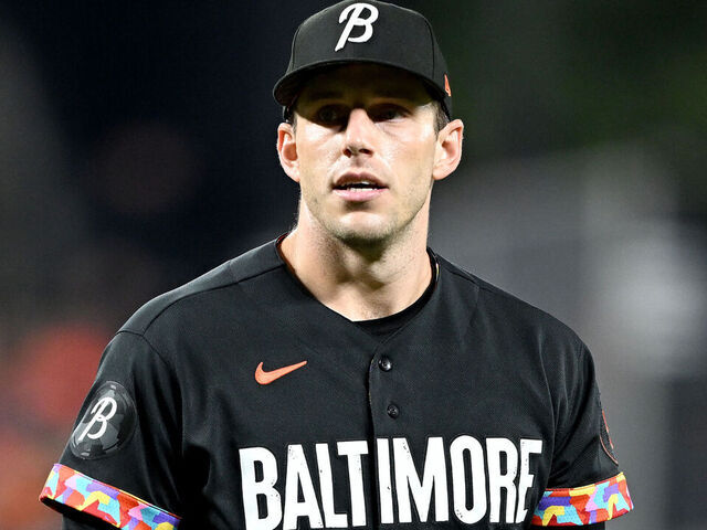 BALTIMORE, MARYLAND - SEPTEMBER 29: John Means #47 of the Baltimore Orioles walks across the field during the game against the Boston Red Sox at Oriole Park at Camden Yards on September 29, 2023 in Baltimore, Maryland.