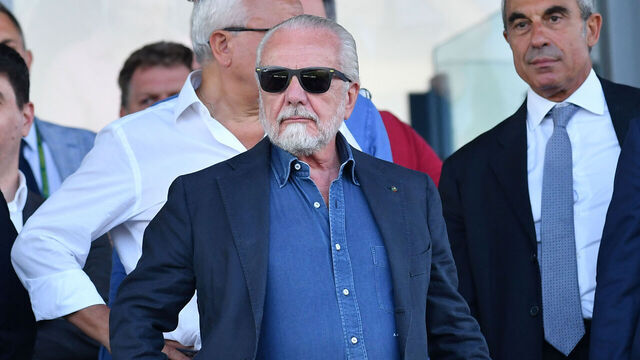 The Napoli president Aurelio De Laurentiis during the match Frosinone-Napoli at the Benito Stirpe stadium. Frosinone (Italy), August 19th, 2023