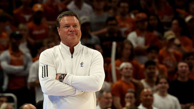 AUSTIN, TEXAS - MARCH 04: Head coach Bill Self of the Kansas Jayhawks stands on the court during the game with the Texas Longhorns at Moody Center on March 04, 2023 in Austin, Texas.