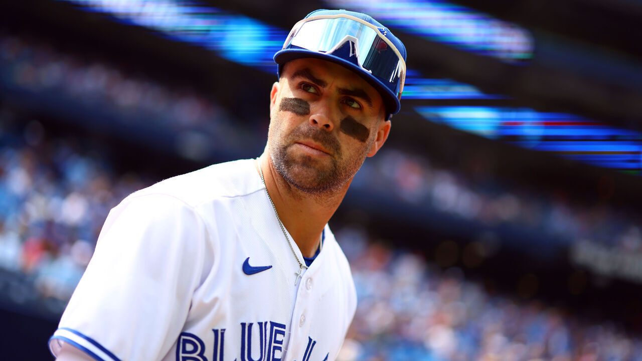 TORONTO, ON - SEPTEMBER 10: Whit Merrifield #15 of the Toronto Blue Jays looks on prior to a game against the Kansas City Royals at Rogers Centre on September 10, 2023 in Toronto, Ontario, Canada.