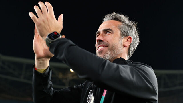 SYDNEY, AUSTRALIA - AUGUST 20: Jorge Vilda Head Coach of Spain celebrates during the FIFA Women's World Cup Australia & New Zealand 2023 Final match between Spain and England at Stadium Australia on August 20, 2023 in Sydney, Australia.