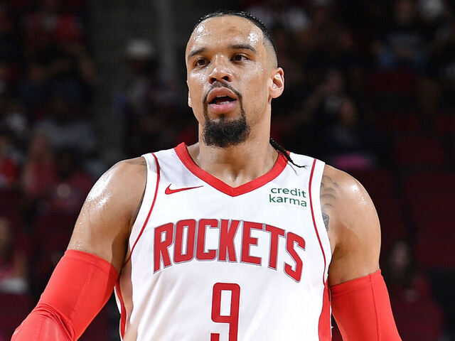 HOUSTON, TX - OCTOBER 10: Dillon Brooks #9 of the Houston Rockets looks on during the game against the Indiana Pacers on October 10, 2023 at the Toyota Center in Houston, TX. Mandatory Copyright Notice: Copyright 2023 NBAE