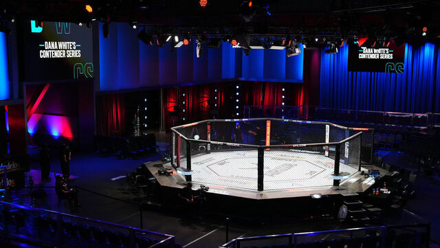 LAS VEGAS, NEVADA - SEPTEMBER 12: A general view of the Octagon prior to during Dana White's Contender Series season seven, week six at UFC APEX on September 12, 2023 in Las Vegas, Nevada.