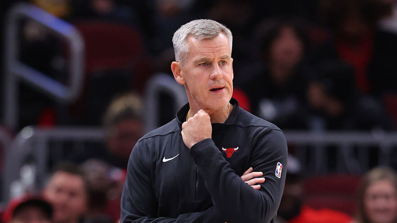 CHICAGO, ILLINOIS - OCTOBER 12: Head coach Billy Donovan of the Chicago Bulls looks on against the Denver Nuggets during the first half at the United Center on October 12, 2023 in Chicago, Illinois.