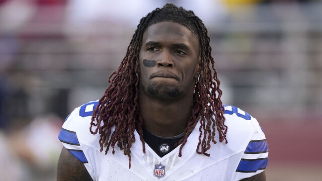 SANTA CLARA, CALIFORNIA - OCTOBER 08: CeeDee Lamb #88 of the Dallas Cowboys looks on from the sidelines prior to the start of the game against the San Francisco 49ers at Levi's Stadium on October 08, 2023 in Santa Clara, California.