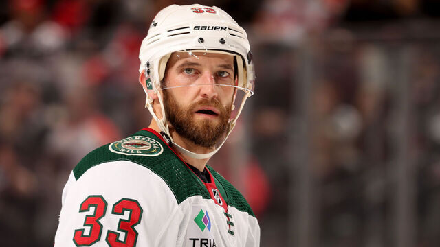NEWARK, NEW JERSEY - MARCH 21: Alex Goligoski #33 of the Minnesota Wild looks on during the second period against the New Jersey Devils at Prudential Center on March 21, 2023 in Newark, New Jersey.