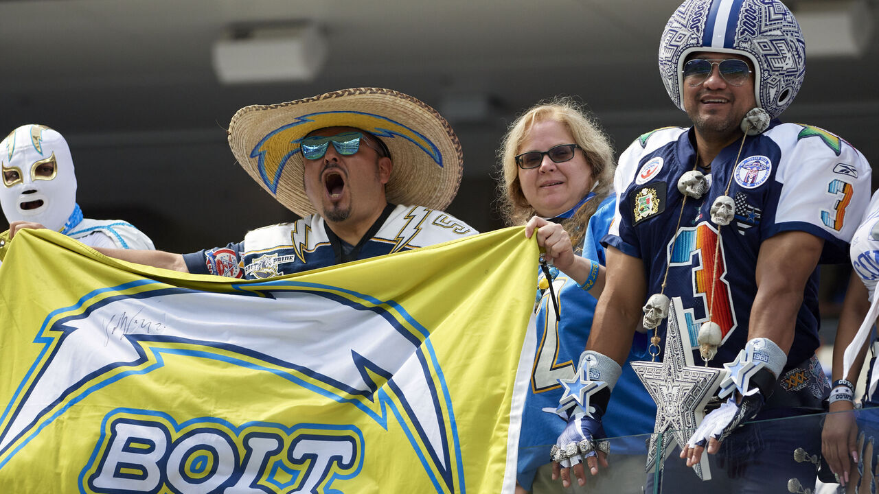 Football: Los Angeles Chargers fans in stands during game vs Dallas Cowboys at SoFi Stadium. Inglewood, CA 9/19/2021 CREDIT: John W. McDonough
