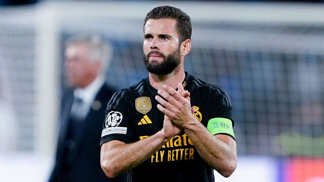 Nacho Fernandez of Real Madrid CF greets his supporters during the Champions League Group C match between SSC Napoli and Real Madrid CF at Stadio Diego Armando Maradona on October 03, 2023 in Naples, Italy