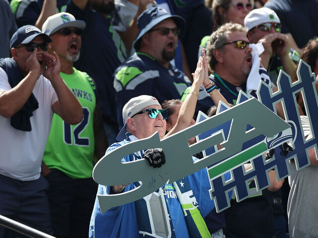 SEATTLE, WASHINGTON - SEPTEMBER 10: Fans cheer during the game between the Seattle Seahawks and the Los Angeles Rams at Lumen Field on September 10, 2023 in Seattle, Washington.