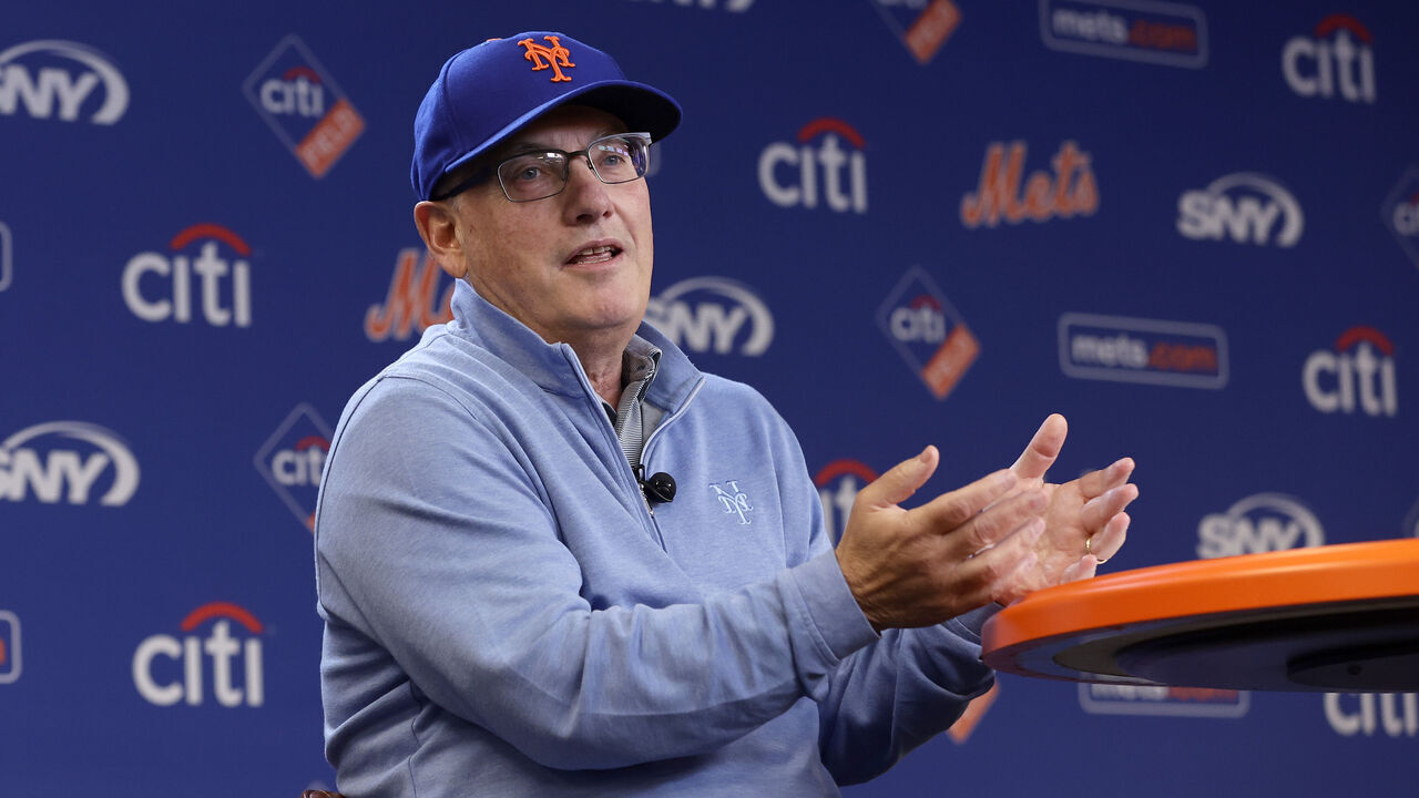 NEW YORK, NEW YORK - JUNE 28: (NEW YORK DAILIES OUT) New York Mets owner Steve Cohen speaks to the media before a game against the Milwaukee Brewers at Citi Field on June 28, 2023 in New York City. The Brewers defeated the Mets 5-2.