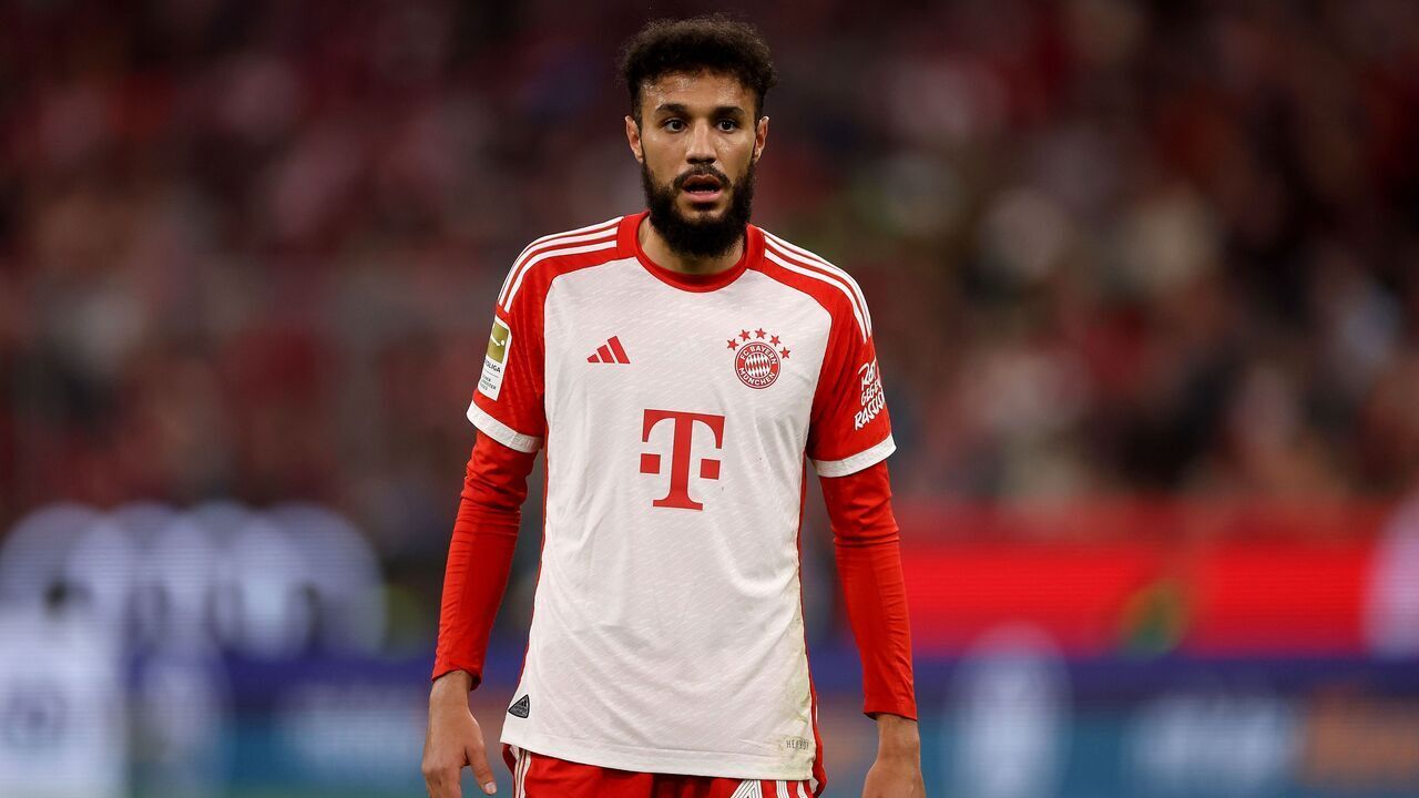 MUNICH, GERMANY - OCTOBER 08: Noussair Mazraoui of FC Bayern München looks on during the Bundesliga match between FC Bayern München and Sport-Club Freiburg at Allianz Arena on October 08, 2023 in Munich, Germany.