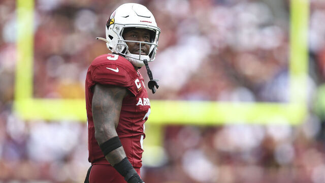 LANDOVER, MARYLAND - SEPTEMBER 10: Budda Baker #3 of the Arizona Cardinals looks on during a game between the Washington Commanders and the Arizona Cardinals at FedExField on September 10, 2023 in Landover, Maryland.