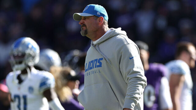 BALTIMORE, MARYLAND - OCTOBER 22: Head coach Dan Campbell of the Detroit Lions looks on in the second half of the game against the Baltimore Ravens at M&T Bank Stadium on October 22, 2023 in Baltimore, Maryland.