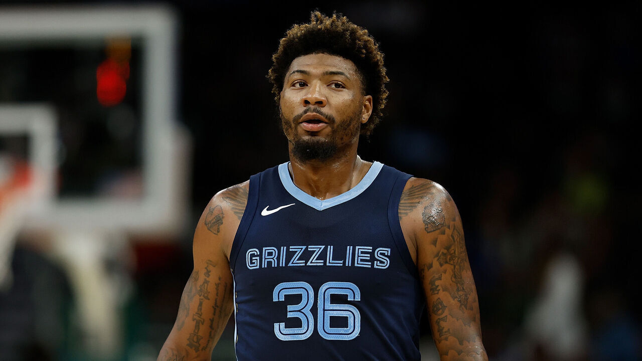 MILWAUKEE, WISCONSIN - OCTOBER 20: Marcus Smart #36 of the Memphis Grizzlies walks down court during the preseason game against the Milwaukee Bucks at Fiserv Forum on October 20, 2023 in Milwaukee, Wisconsin.