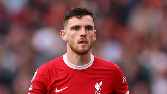 LONDON, ENGLAND - SEPTEMBER 30: Andrew Robertson of Liverpool during the Premier League match between Tottenham Hotspur and Liverpool FC at Tottenham Hotspur Stadium on September 30, 2023 in London, England.