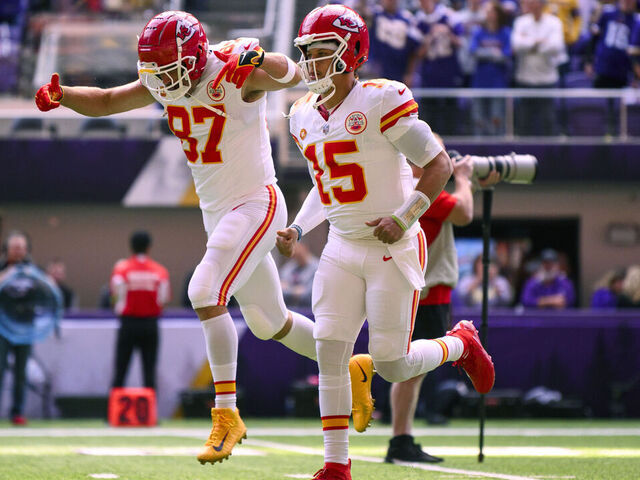 NFL_ Kansas''City''Chiefs''Men Travis Kelce #87 Patrick Mahomes