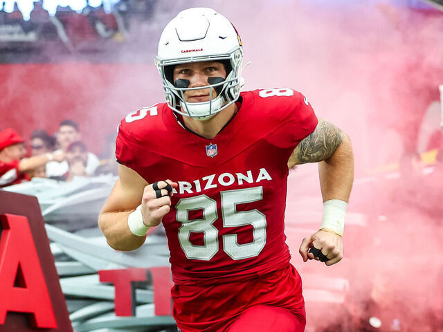 GLENDALE, ARIZONA - SEPTEMBER 24: Trey McBride #85 of the Arizona Cardinals takes the field before a game against the Dallas Cowboys at State Farm Stadium on September 24, 2023 in Glendale, Arizona.