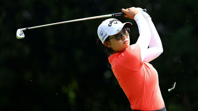KUALA LUMPUR, MALAYSIA - OCTOBER 28: Rose Zhang of the United States plays her shot from the eighth tee during the third round of the Maybank Championship at Kuala Lumpur Golf and Country Club on October 28, 2023 in Kuala Lumpur, Malaysia.