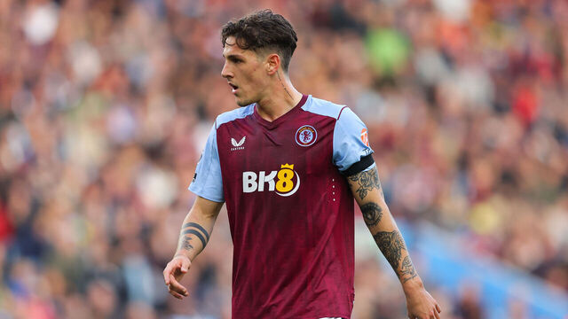 BIRMINGHAM, ENGLAND - OCTOBER 22: Nicolo Zaniolo of Aston Villa during the Premier League match between Aston Villa and West Ham United at Villa Park on October 22, 2023 in Birmingham, England.