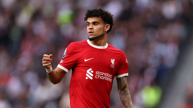 LONDON, ENGLAND - SEPTEMBER 30: Luis Diaz of Liverpool during the Premier League match between Tottenham Hotspur and Liverpool FC at Tottenham Hotspur Stadium on September 30, 2023 in London, England.