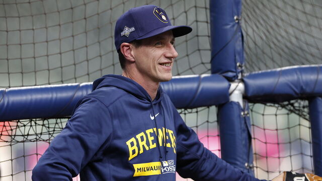 MILWAUKEE, WISCONSIN - OCTOBER 04: Milwaukee Brewers manager Craig Counsell is seen prior to Game Two of the Wild Card Series at American Family Field on October 04, 2023 in Milwaukee, Wisconsin.