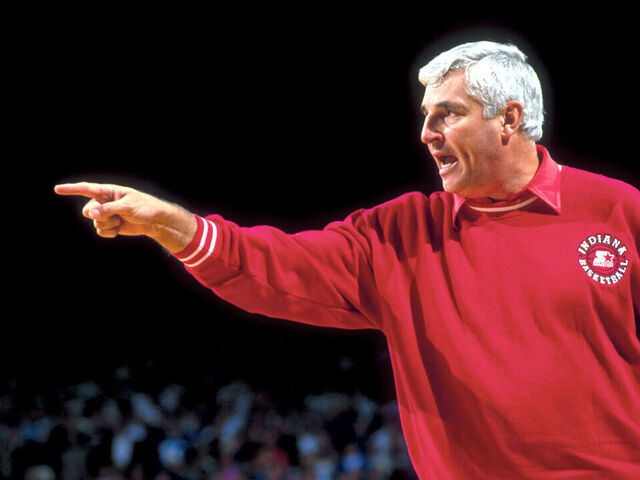 College Basketball: Indiana coach Bobby Knight yelling and pointing during game vs Kentucky at Freedom Hall. Louisville, KY 12/7/1994 CREDIT: John Biever (Set Number: X47514 )