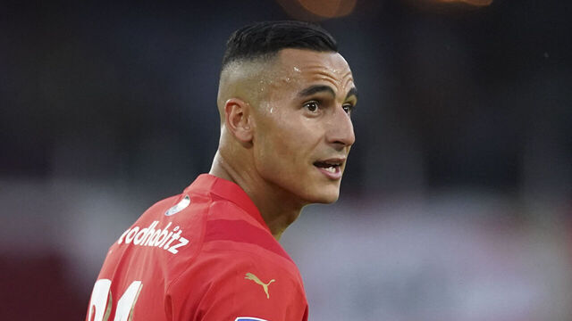 EINDHOVEN, THE NETHERLANDS - JULY 26: Anwar El Ghazi looks on during the Lichtstadderby match between PSV and FC Eindhoven at Philips Stadion on July 26, 2023 in Eindhoven, the Netherlands