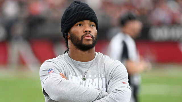 GLENDALE, ARIZONA - OCTOBER 29: Kyler Murray #1 of the Arizona Cardinals walks along the sidelines during a game against the Baltimore Ravens at State Farm Stadium on October 29, 2023 in Glendale, Arizona.
