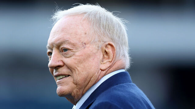 PHILADELPHIA, PENNSYLVANIA - NOVEMBER 05: Owner Jerry Jones of the Dallas Cowboys looks on during the first half in the game against the Philadelphia Eagles at Lincoln Financial Field on November 05, 2023 in Philadelphia, Pennsylvania.