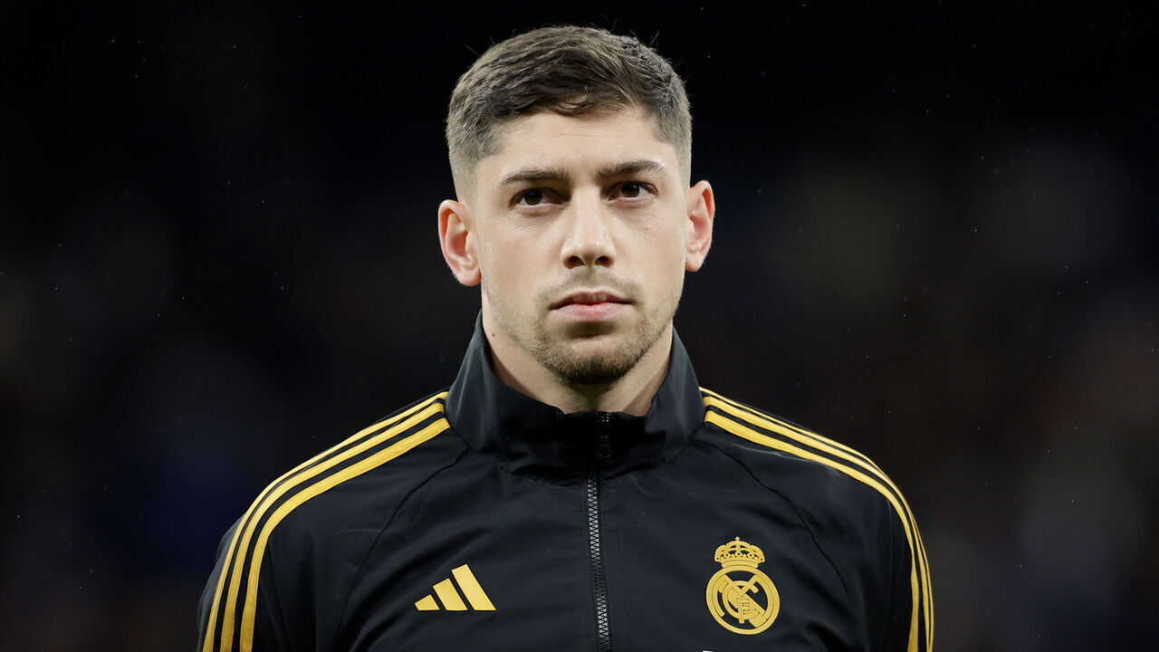 MADRID, SPAIN - NOVEMBER 8: Fede Valverde of Real Madrid during the UEFA Champions League match between Real Madrid v Sporting Braga at the Santiago Bernabeu Stadium on November 8, 2023 in Madrid Spain