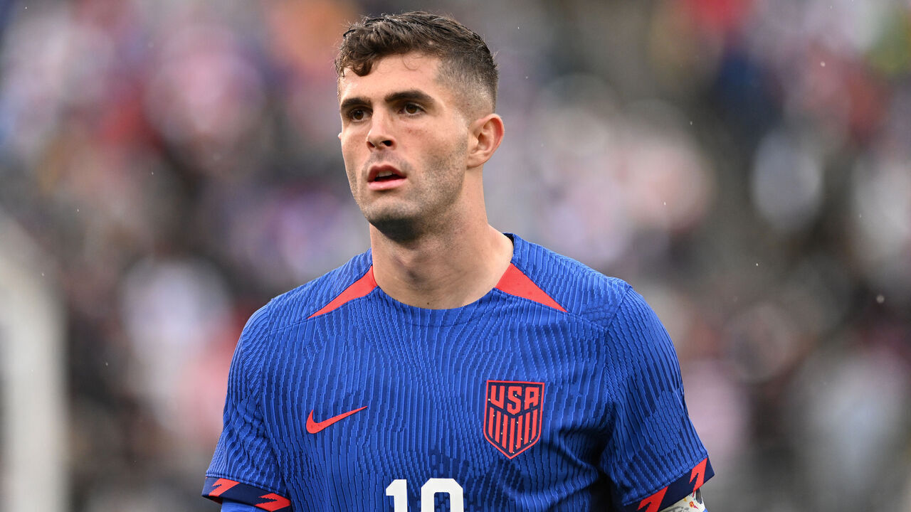 EAST HARTFORD, CONNECTICUT - OCTOBER 14: Christian Pulisic #10 of the United States reacts as he exits the match during the second half of an international friendly match against Germany at Pratt & Whitney Stadium on October 14, 2023 in East Hartford, Connecticut.