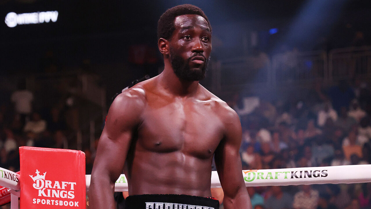 LAS VEGAS, NEVADA - JULY 29: Terence Crawford looks on prior to the World Welterweight Championship bout against Errol Spence Jr. at T-Mobile Arena on July 29, 2023 in Las Vegas, Nevada.