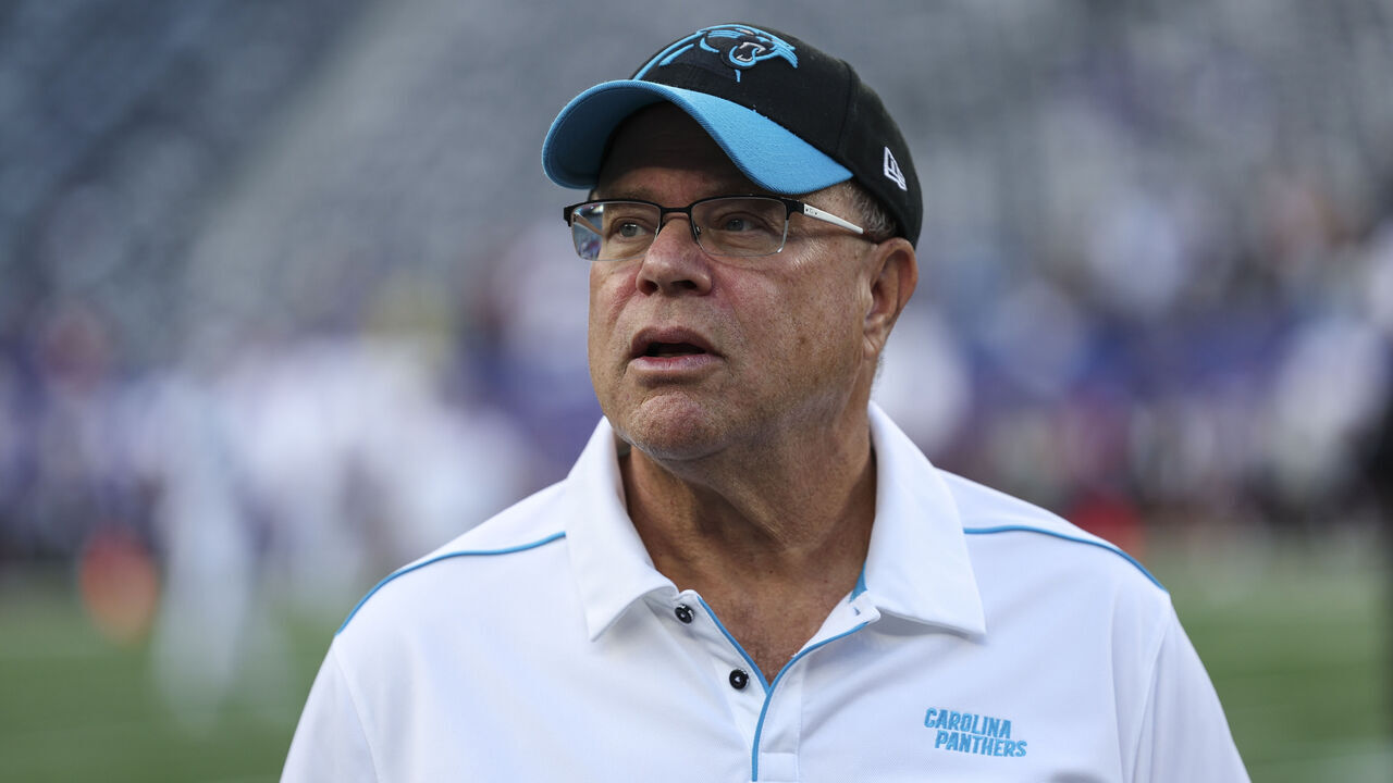 EAST RUTHERFORD, NJ - AUGUST 18: David Tepper of the Carolina Panthers looks on against the New York Giants prior to the game at MetLife Stadium on Friday, August 18, 2023, in East Rutherford, New Jersey. (Perry Knotts/Getty Images)