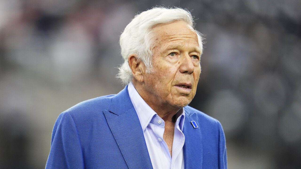 ARLINGTON, TX - OCTOBER 01: New England Patriots owner Robert Kraft at AT&T Stadium on October 1, 2023 in Arlington, Texas.