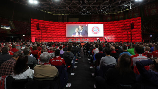 MUNICH, GERMANY - NOVEMBER 12: A general view during the annual general meeting of football club FC Bayern Muenchen at BMW Park on November 12, 2023 in Munich, Germany.