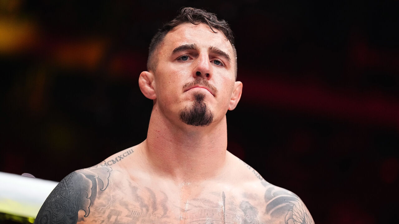 NEW YORK, NEW YORK - NOVEMBER 11: Tom Aspinall of England prepares to face Sergei Pavlovich of Russia in the interim UFC heavyweight championship fight during the UFC 295 event at Madison Square Garden on November 11, 2023 in New York City.