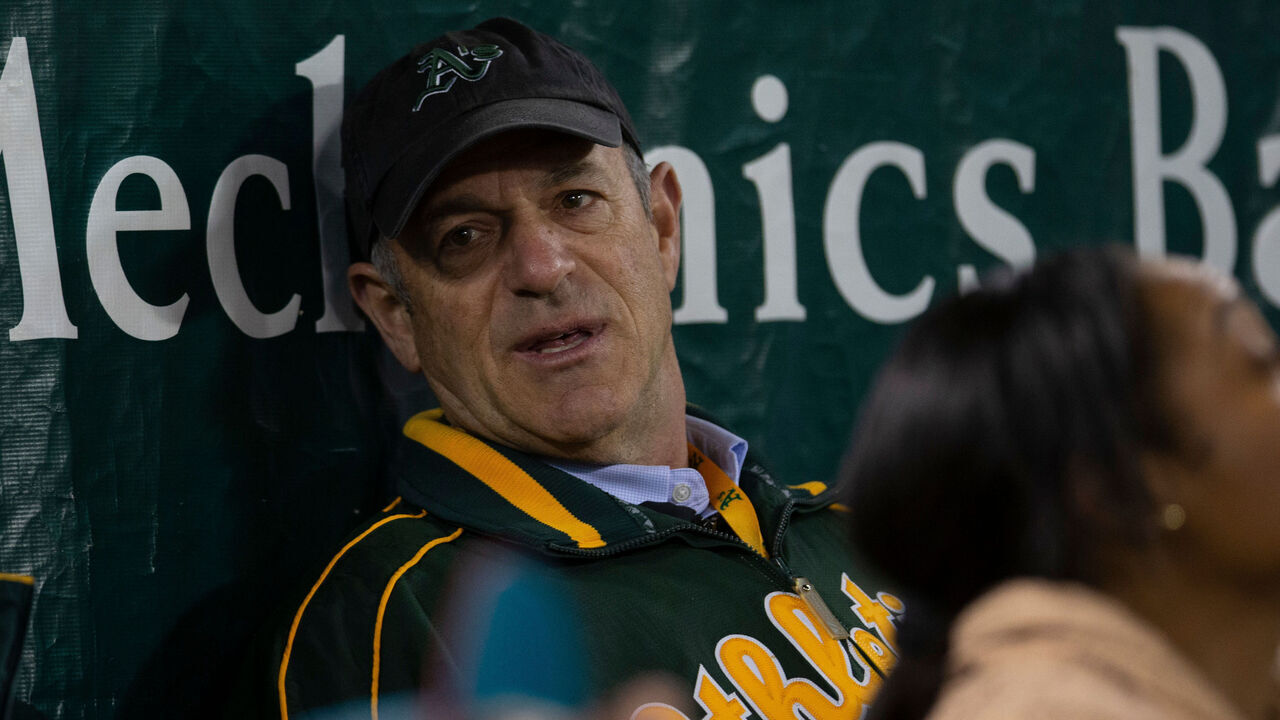OAKLAND, CA - APRIL 17: Managing Partner John Fisher of the Oakland Athletics in the stands during the game against the Chicago Cubs at RingCentral Coliseum on April 17, 2023 in Oakland, California. The Cubs defeated the Athletics 10-1.