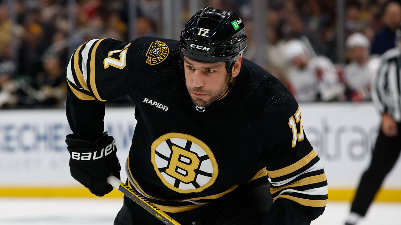 BOSTON, MASSACHUSETTS - OCTOBER 3: Milan Lucic #17 of the Boston Bruins skates against the Washington Capitals during the third period of a preseason game at the TD Garden on October 3, 2023 in Boston, Massachusetts. The Capitals won 5-4 in overtime.
