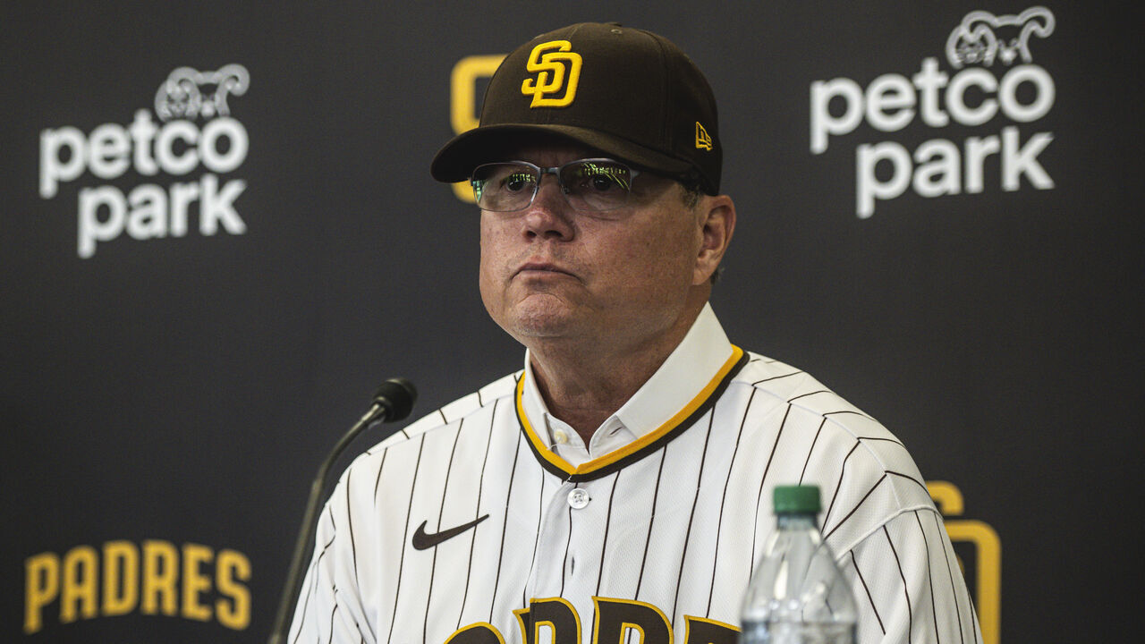 SAN DIEGO, CALIFORNIA - NOVEMBER 21: Newly named Manager of the San Diego Padres Mike Shildt speaks at the introductory press conference at Petco Park on November 21, 2023 in San Diego, California.