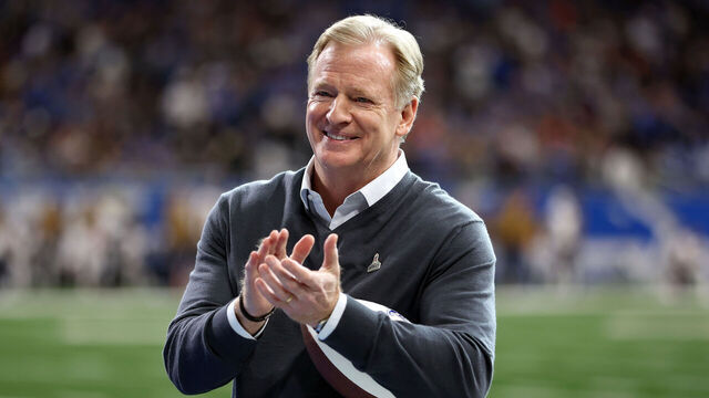 DETROIT, MICHIGAN - NOVEMBER 19: NFL commissioner Roger Goodell looks on during the game between the Chicago Bears and Detroit Lions at Ford Field on November 19, 2023 in Detroit, Michigan.