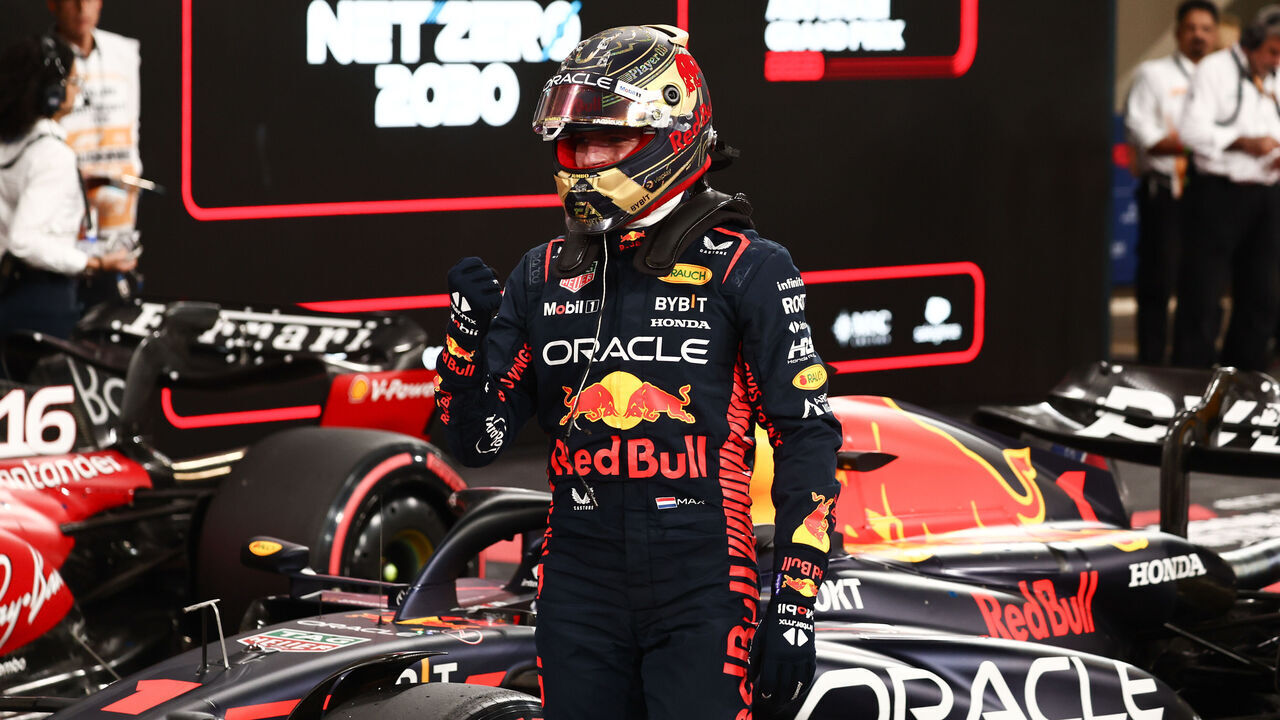 Max Verstappen of Red Bull Racing after qualifying ahead of the Formula 1 Abu Dhabi Grand Prix at Yas Marina Circuit in Abu Dhabi, United Arab Emirates on November 25, 2023.