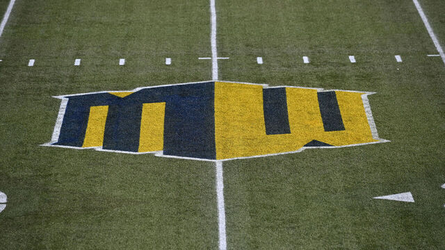 LAS VEGAS, NEVADA - DECEMBER 19: The Mountain West logo is displayed on the field before the Championship game between the San Jose State Spartans and the Boise State Broncos at Sam Boyd stadium on December 19, 2020 in Las Vegas, Nevada.