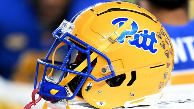 PITTSBURGH, PENNSYLVANIA - SEPTEMBER 23: A view of a Pittsburgh Panthers helmet during the game against the North Carolina Tar Heels at Acrisure Stadium on September 23, 2023 in Pittsburgh, Pennsylvania.