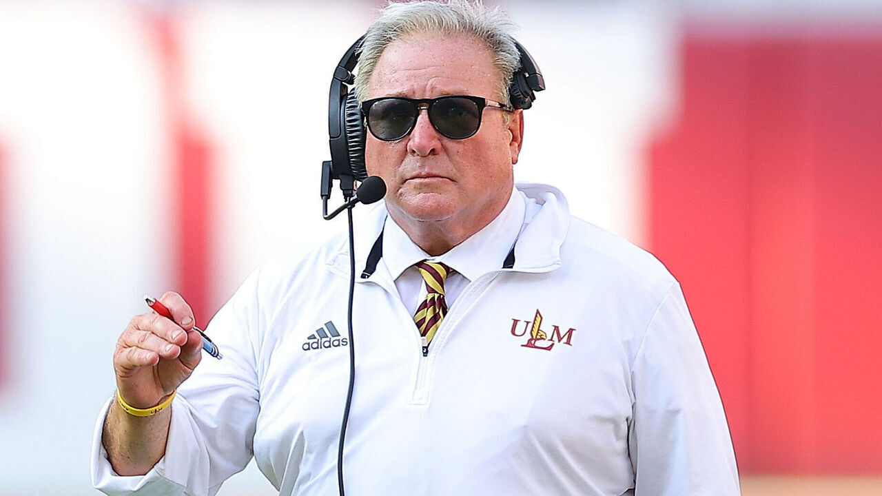 TUSCALOOSA, ALABAMA - SEPTEMBER 17: Head coach Terry Bowden of the Louisiana Monroe Warhawks looks on against the Alabama Crimson Tide during the third quarter at Bryant-Denny Stadium on September 17, 2022 in Tuscaloosa, Alabama.