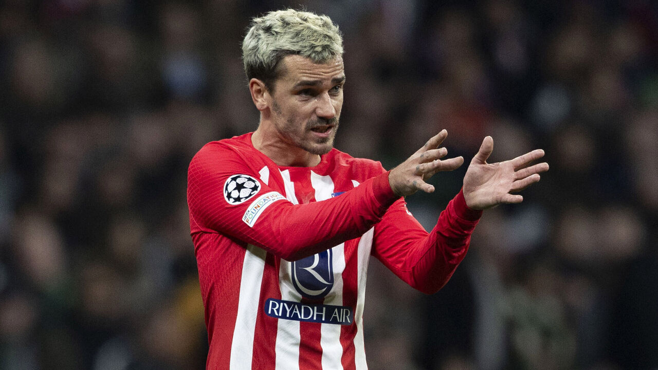 MADRID, SPAIN - NOVEMBER 07: Antoine Griezmann in action for Atletico Madrid during a UEFA Champions League group stage match between Atletico de Madrid and Celtic at the Civitas Metropolitan Stadium, on November 07, 2023, in Madrid, Spain.