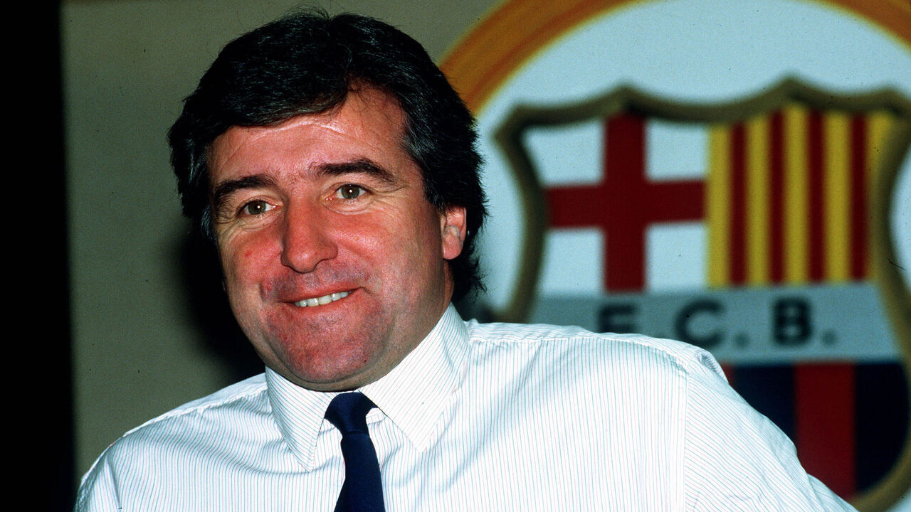 BARCELONA, SPAIN - November 1: Terry Venables, Barcelona Manager during the uefa cup round of 16 leg 2 match between Fc Barcelona and Bayer 05 Uerdingen at the Camp Nou on November 1, 1986 in Barcelona, Spain.