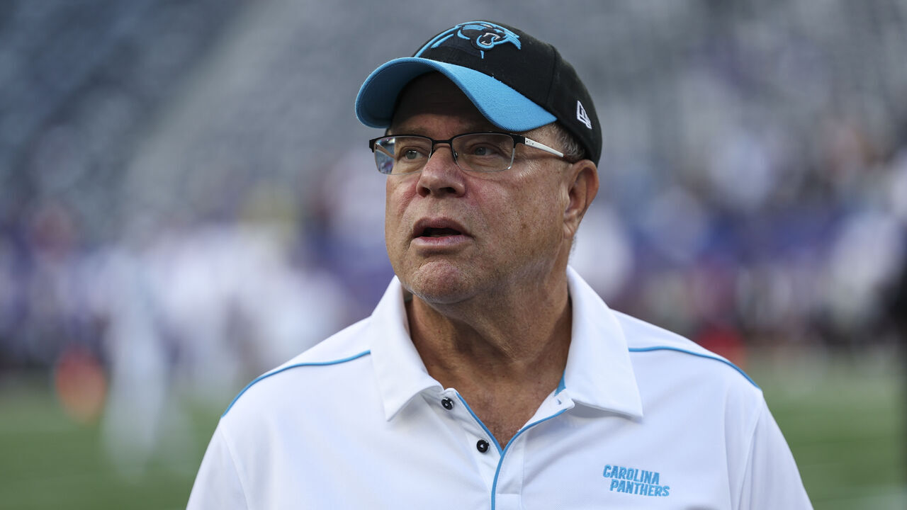 EAST RUTHERFORD, NJ - AUGUST 18: David Tepper of the Carolina Panthers looks on against the New York Giants prior to the game at MetLife Stadium on Friday, August 18, 2023, in East Rutherford, New Jersey. (Perry Knotts/Getty Images)