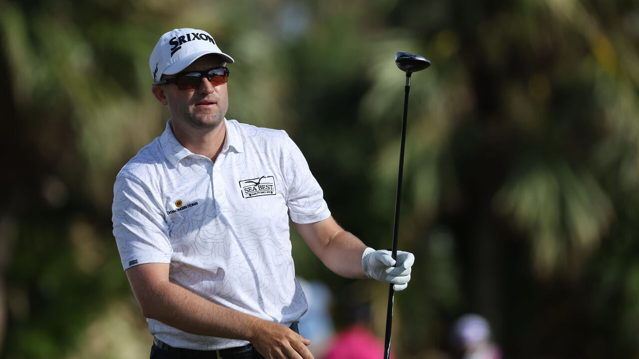 SOUTHAMPTON, BERMUDA - NOVEMBER 11: Russell Knox of Scotland plays his shot from the sixth tee during the third round of the Butterfield Bermuda Championship at Port Royal Golf Course on November 11, 2023 in Southampton, Bermuda.