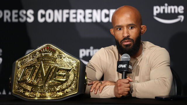 DENVER, COLORADO - MAY 5: Demetrious Johnson at ONE Championship Fight Night 10 post fight press conference on May 5, 2023, at the 1st Bank Center in Denver, Colorado.