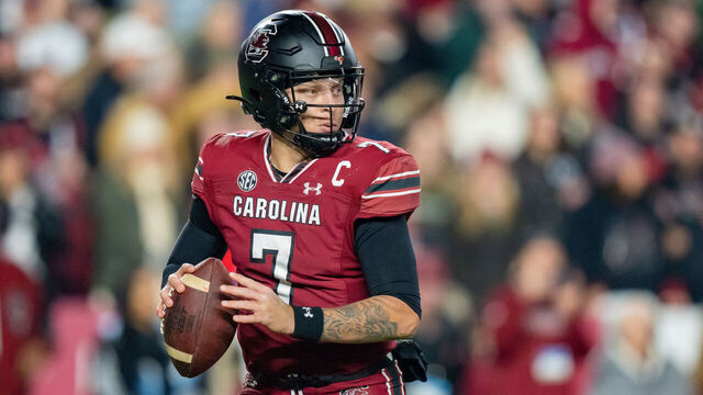 COLUMBIA, SOUTH CAROLINA - NOVEMBER 25: Spencer Rattler #7 of the South Carolina Gamecocks plays against the Clemson Tigers during their game at Williams-Brice Stadium on November 25, 2023 in Columbia, South Carolina.